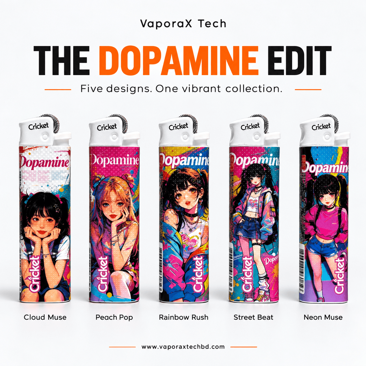 Cricket Dopamine Edit – Illustrated Pocket Lighter Collection - VaporaX Tech